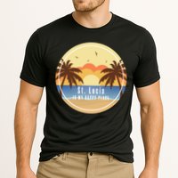 St Lucia Is My Happy Place Fun Beach Vacation Palm Trees Su Meaningful Gift Performance Shirt