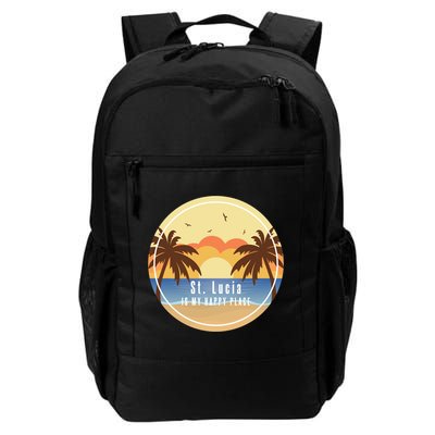 St Lucia Is My Happy Place Fun Beach Vacation Palm Trees Su Meaningful Gift Backpack