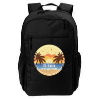 St Lucia Is My Happy Place Fun Beach Vacation Palm Trees Su Meaningful Gift Backpack