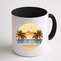 St Lucia Is My Happy Place Fun Beach Vacation Palm Trees Su Meaningful Gift Mug