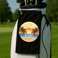 St Lucia Is My Happy Place Fun Beach Vacation Palm Trees Su Meaningful Gift Golf Towel