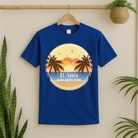 St Lucia Is My Happy Place Fun Beach Vacation Palm Trees Su Meaningful Gift T-Shirt