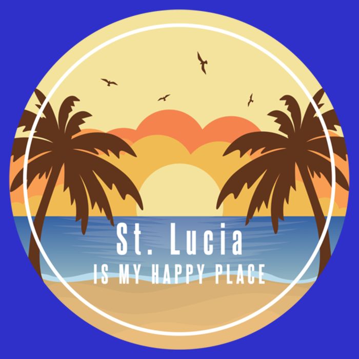 St Lucia Is My Happy Place Fun Beach Vacation Palm Trees Su Meaningful Gift 16 in Basic Backpack