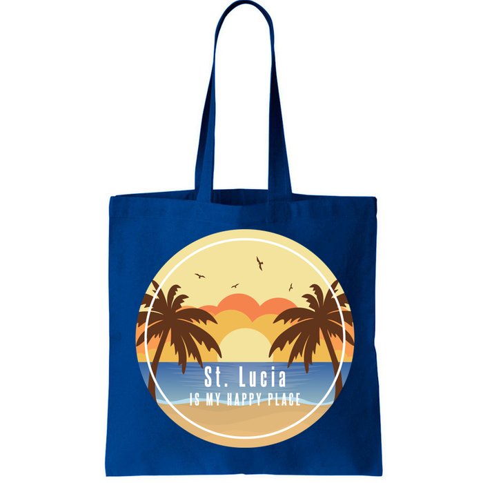St Lucia Is My Happy Place Fun Beach Vacation Palm Trees Su Meaningful Gift Bag