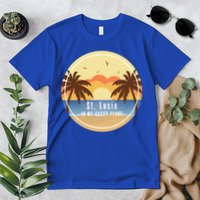 St Lucia Is My Happy Place Fun Beach Vacation Palm Trees Su Meaningful Gift Premium T-Shirt