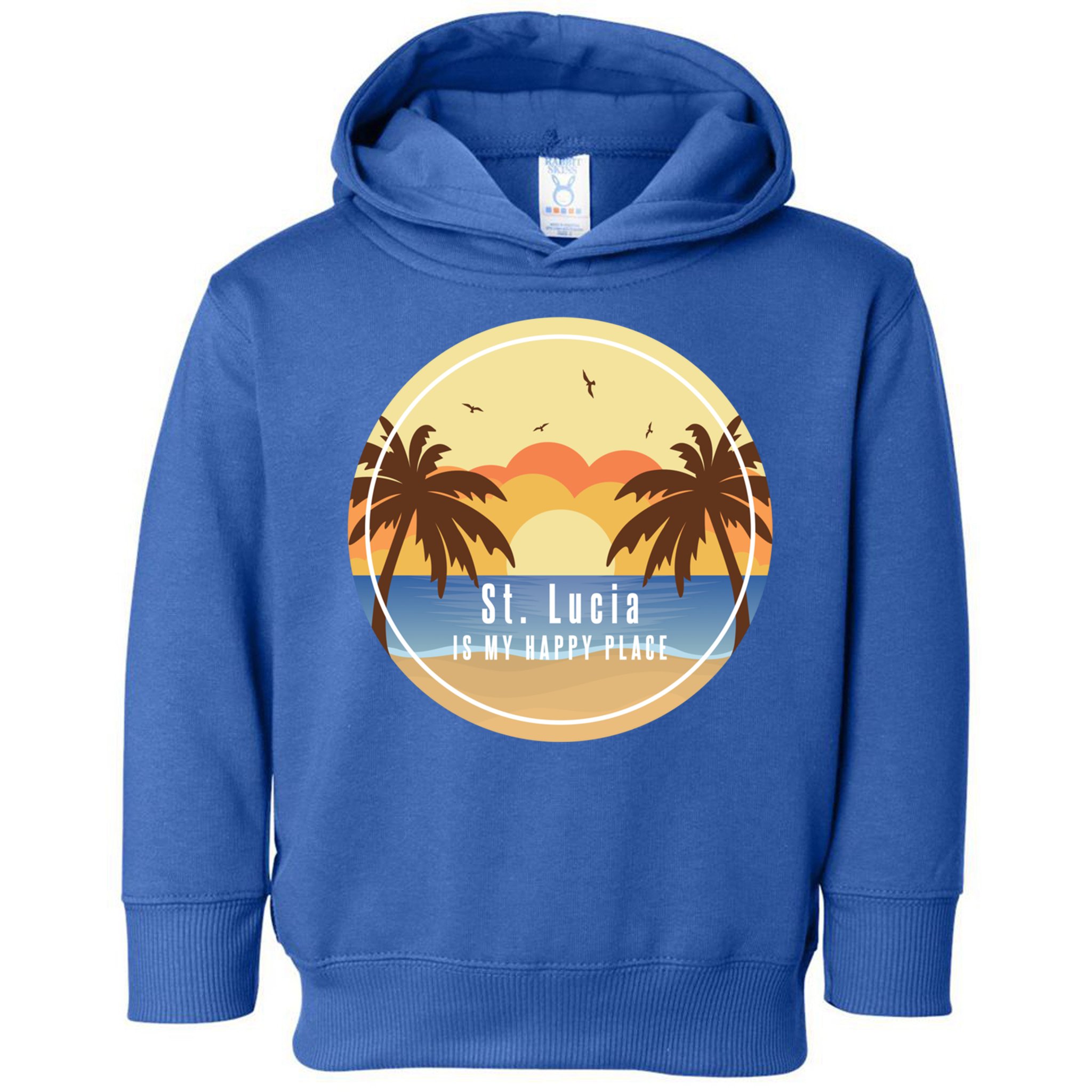 St Lucia Is My Happy Place Fun Beach Vacation Palm Trees Su Meaningful Gift Toddler Hoodie