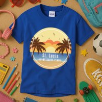 St Lucia Is My Happy Place Fun Beach Vacation Palm Trees Su Meaningful Gift Kids T-Shirt