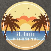St Lucia Is My Happy Place Fun Beach Vacation Palm Trees Su Meaningful Gift Cotton Canvas Backpack