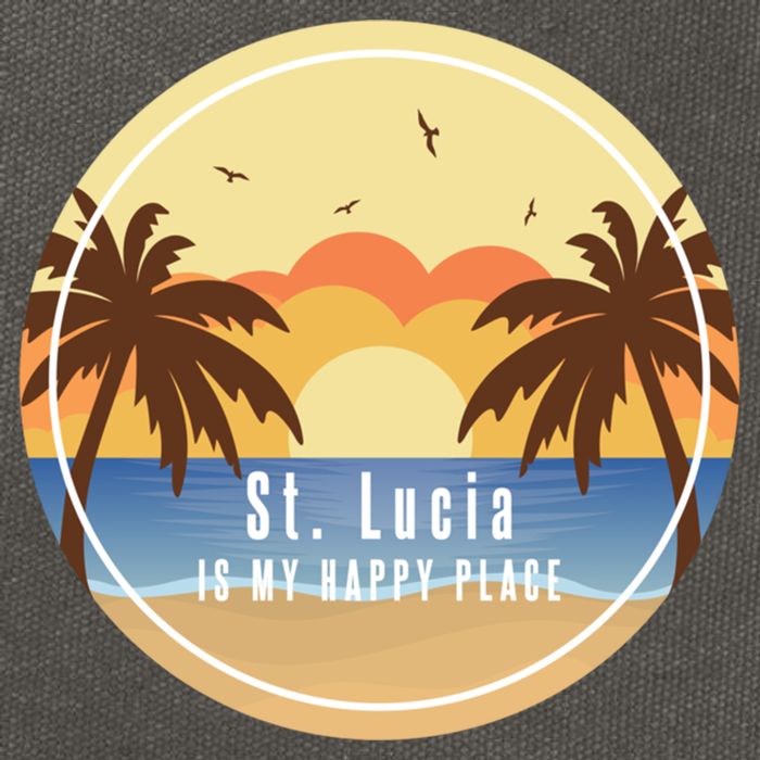 St Lucia Is My Happy Place Fun Beach Vacation Palm Trees Su Meaningful Gift Cotton Canvas Backpack