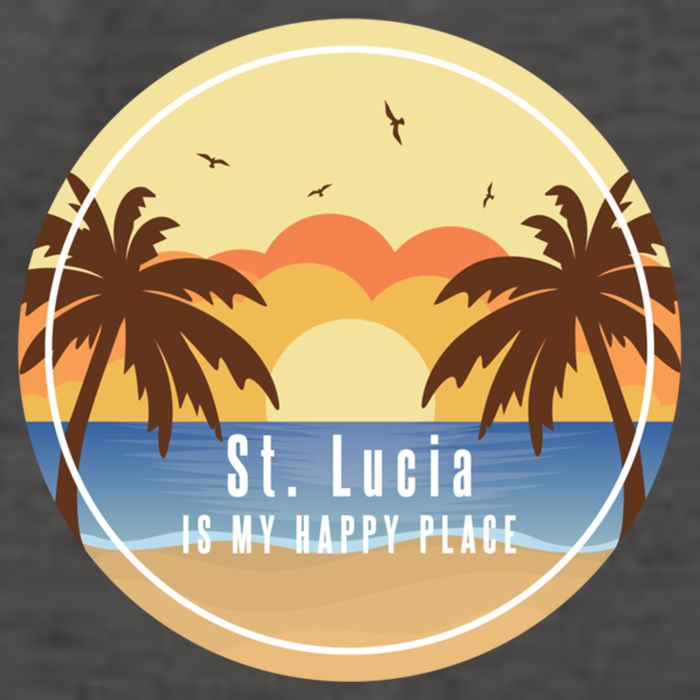 St Lucia Is My Happy Place Fun Beach Vacation Palm Trees Su Meaningful Gift Vector Backpack