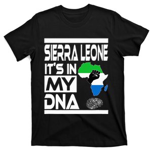 Sierra Leone ItS In My Dna With Flag Africa Map Raised Fist T-Shirt