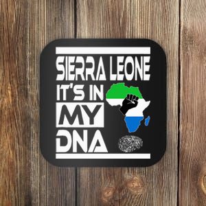 Sierra Leone ItS In My Dna With Flag Africa Map Raised Fist Coaster