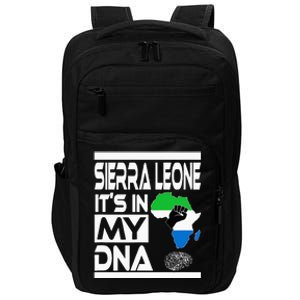 Sierra Leone Its In My DNA With Flag Africa Map Raised Fist Impact Tech Backpack