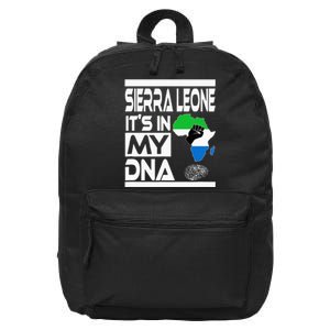 Sierra Leone Its In My DNA With Flag Africa Map Raised Fist 16 in Basic Backpack