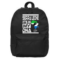 Sierra Leone Its In My DNA With Flag Africa Map Raised Fist 16 in Basic Backpack