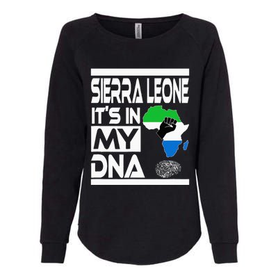 Sierra Leone Its In My DNA With Flag Africa Map Raised Fist Womens California Wash Sweatshirt