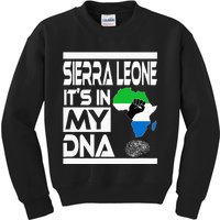 Sierra Leone Its In My DNA With Flag Africa Map Raised Fist Kids Sweatshirt