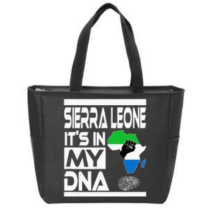 Sierra Leone Its In My DNA With Flag Africa Map Raised Fist Zip Tote Bag