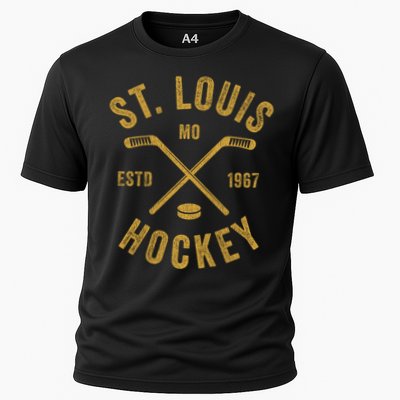 St Louis Ice Hockey Gift Crossed Sticks Gift Performance Shirt