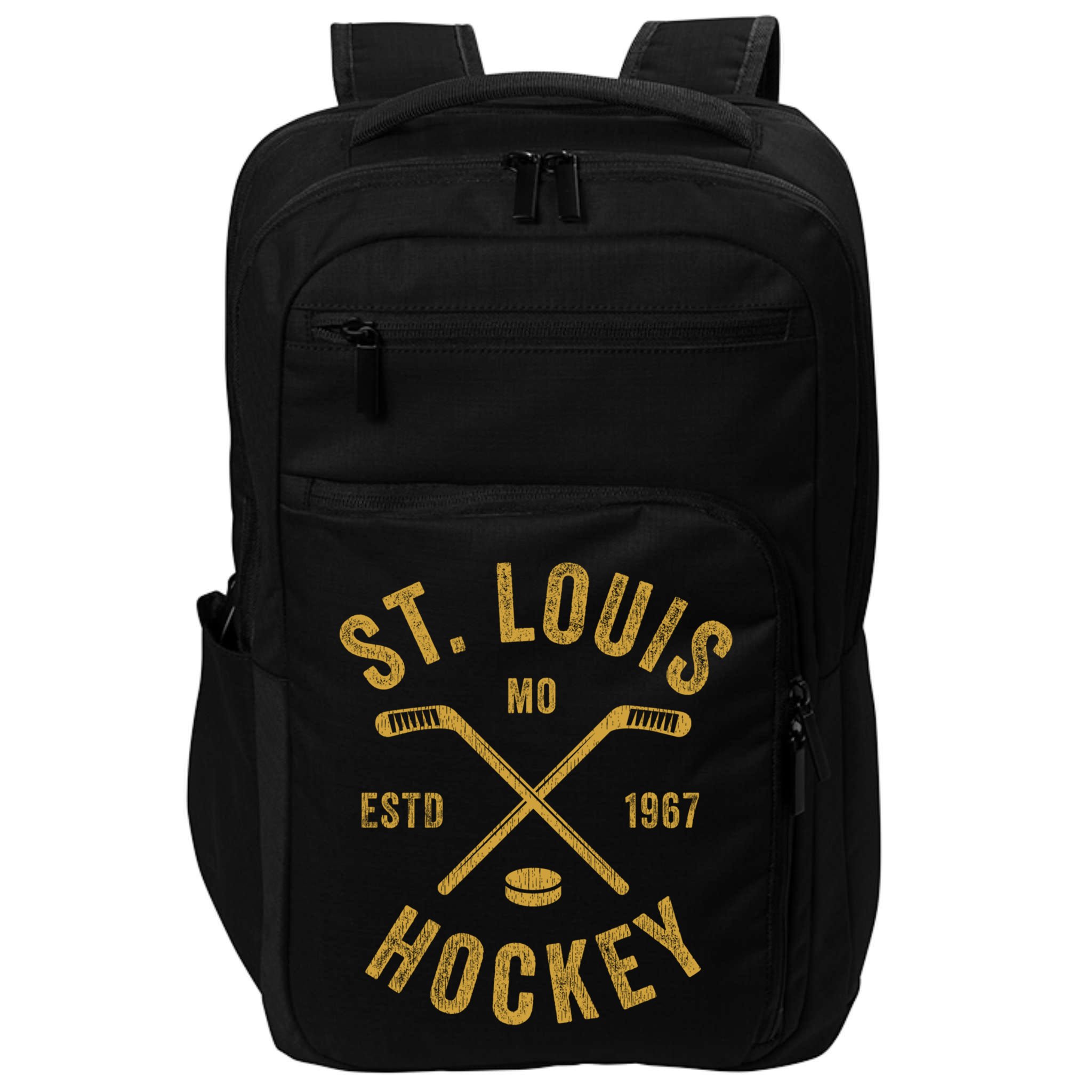 St Louis Ice Hockey Gift Crossed Sticks Gift Impact Tech Backpack