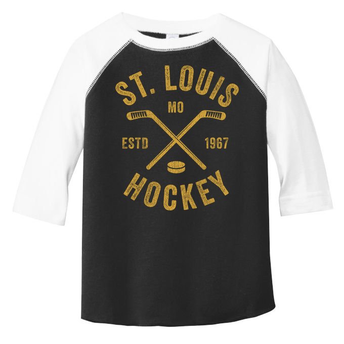 St Louis Ice Hockey Gift Crossed Sticks Gift Toddler Fine Jersey T-Shirt