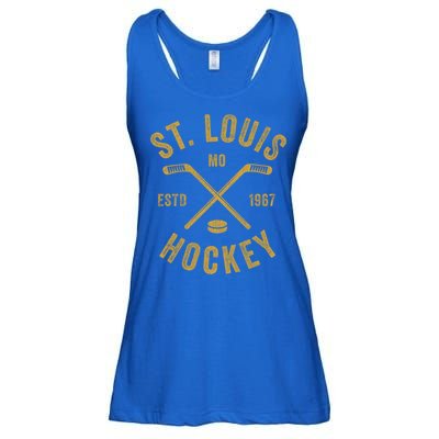 St Louis Ice Hockey Gift Crossed Sticks Gift Ladies Essential Flowy Tank