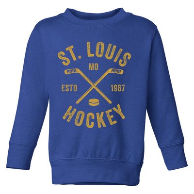 St Louis Ice Hockey Gift Crossed Sticks Gift Toddler Sweatshirt