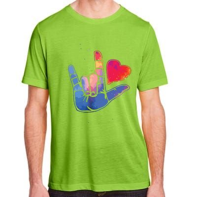 Sign Language I Love You T Space Stars Heart Tee Gift Adult ChromaSoft Performance T-Shirt