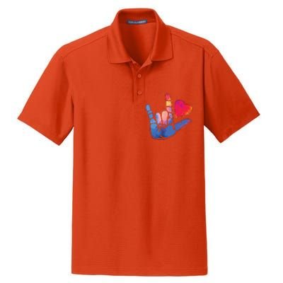 Sign Language I Love You T Space Stars Heart Tee Gift Dry Zone Grid Polo