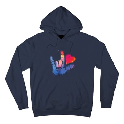 Sign Language I Love You T Space Stars Heart Tee Gift Hoodie