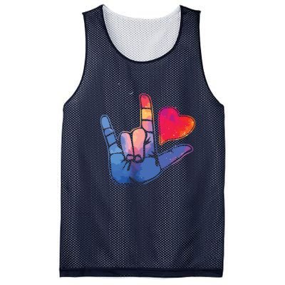 Sign Language I Love You T Space Stars Heart Tee Gift Mesh Reversible Basketball Jersey Tank