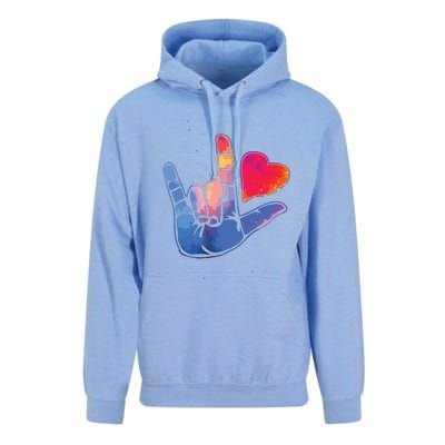 Sign Language I Love You T Space Stars Heart Tee Gift Unisex Surf Hoodie