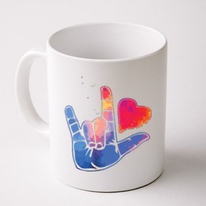 Sign Language I Love You T Space Stars Heart Tee Gift Coffee Mug