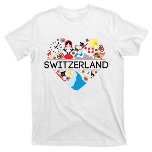 Switzerland Love Illustrated Swiss Symbol Alpine T-Shirt