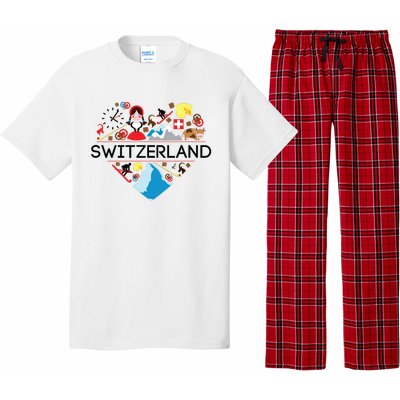 Switzerland Love Illustrated Swiss Symbol Alpine Pajama Set