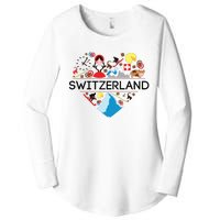 Switzerland Love Illustrated Swiss Symbol Alpine Women's Perfect Tri Tunic Long Sleeve Shirt