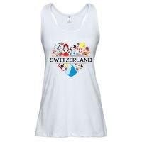 Switzerland Love Illustrated Swiss Symbol Alpine Ladies Essential Flowy Tank