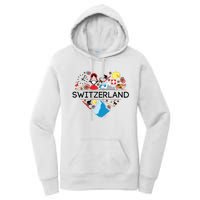 Switzerland Love Illustrated Swiss Symbol Alpine Women's Pullover Hoodie