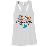 Switzerland Love Illustrated Swiss Symbol Alpine Women's Racerback Tank