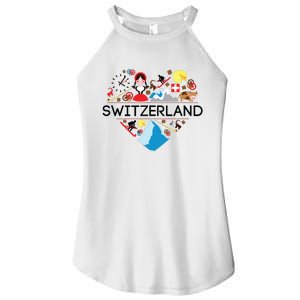 Switzerland Love Illustrated Swiss Symbol Alpine Women's Perfect Tri Rocker Tank