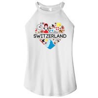 Switzerland Love Illustrated Swiss Symbol Alpine Women's Perfect Tri Rocker Tank