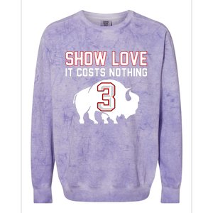 Show Love It Costs Nothing Love For 3 Pray For Damar Colorblast Crewneck Sweatshirt