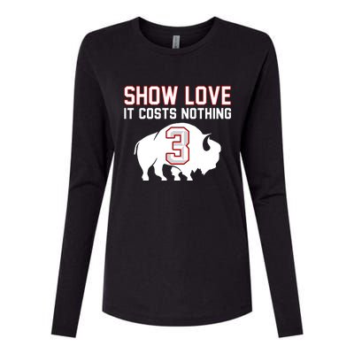 Show Love It Costs Nothing Love For 3 Pray For Damar Womens Cotton Relaxed Long Sleeve T-Shirt