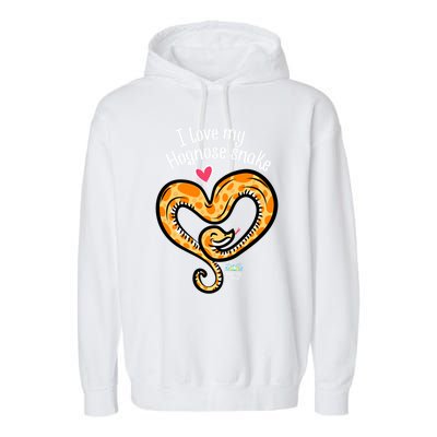 Snake Lovers I Love My Hognose Snake Gift Garment-Dyed Fleece Hoodie