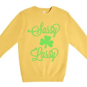 Sassy Lassy Irish Shamrocks For Women Premium Crewneck Sweatshirt