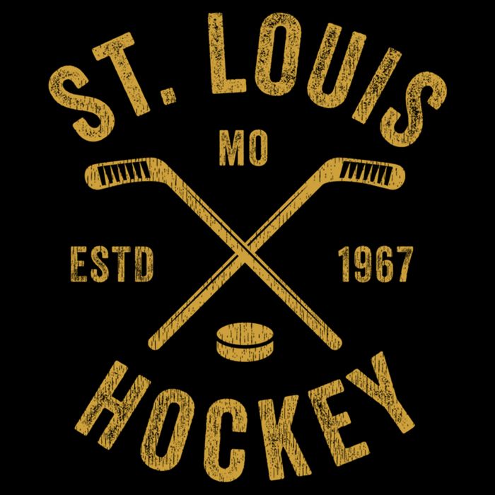 St Louis Ice Hockey Gift Crossed Sticks Gift Flat Bill Trucker Hat