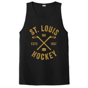 St Louis Ice Hockey Gift Crossed Sticks Gift PosiCharge Competitor Tank