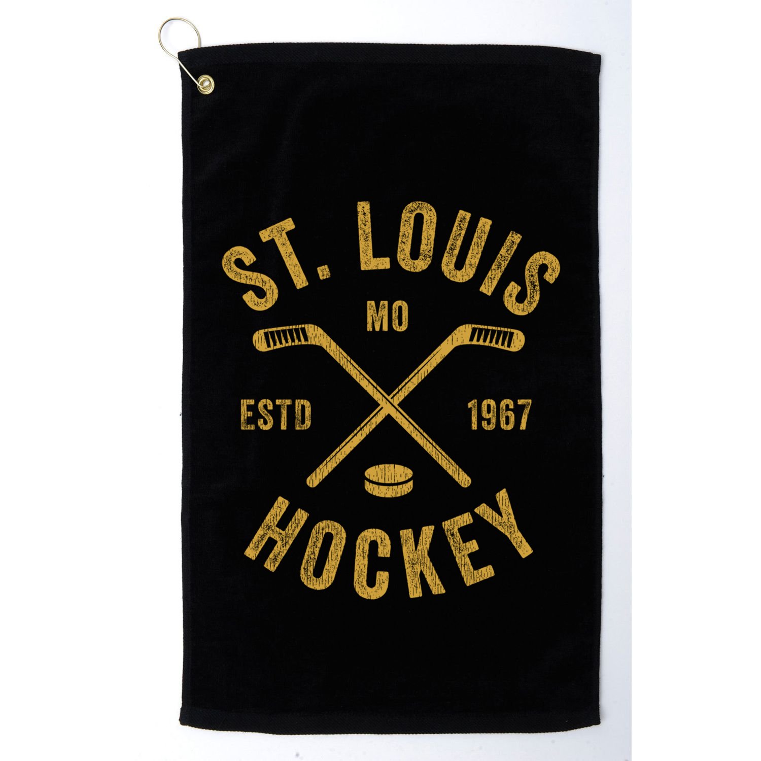 St Louis Ice Hockey Gift Crossed Sticks Gift Golf Towel