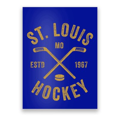 St Louis Ice Hockey Gift Crossed Sticks Gift Poster