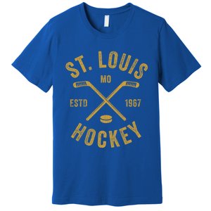 St Louis Ice Hockey Gift Crossed Sticks Gift Premium T-Shirt